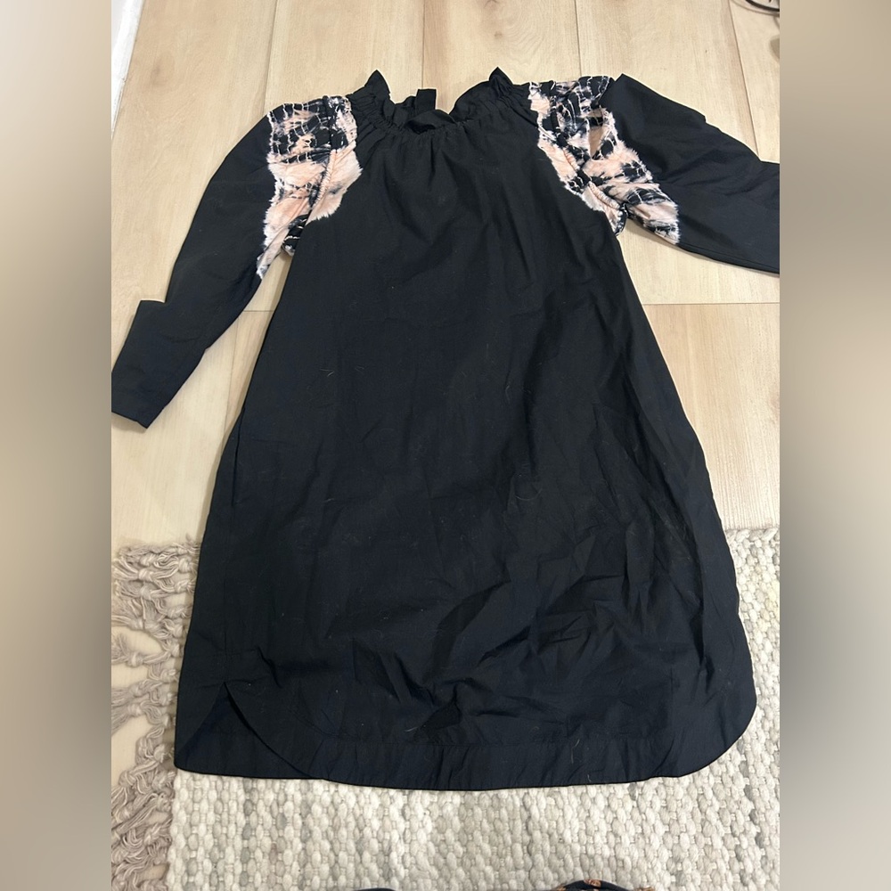 Sea New York Black Dress with Pink Tie-Dye Accent size 3